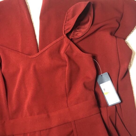 RACHEL Rachel Roy Iona Red Jumpsuit Medium - Picture 6 of 8